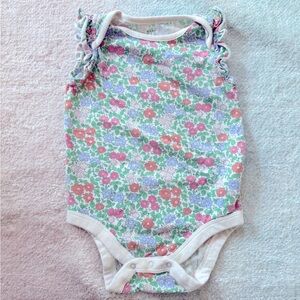 Baby Gap Sleeveless Floral Onesie - Size 6-12 Monthd